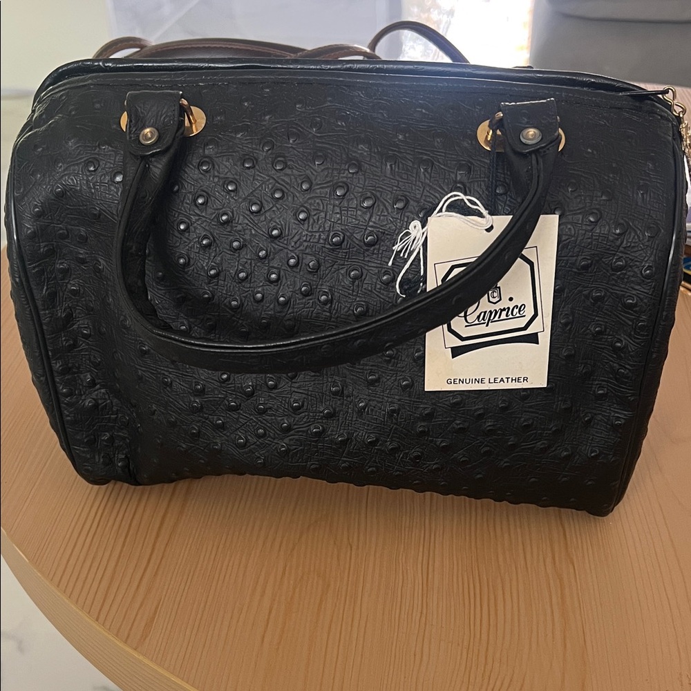 Never Worn! Caprice Vintage Black Leather Satchel.